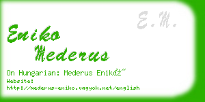 eniko mederus business card